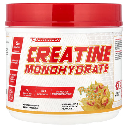 TC Nutrition, Creatine Monohydrate, Peach Rings, 90 Servings, 20 oz (567 g)