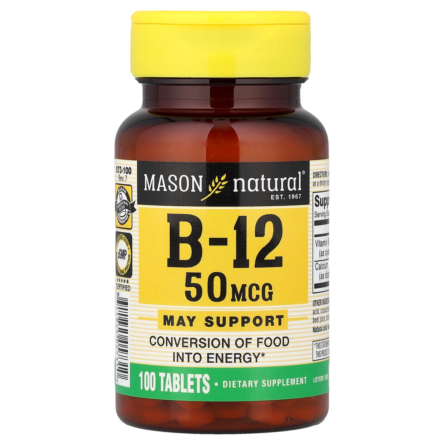 Mason Natural, Vitamin B-12, 100 Tablets