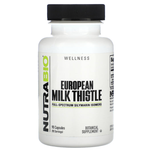 NutraBio, European Milk Thistle, 241 mg, 90 Capsules