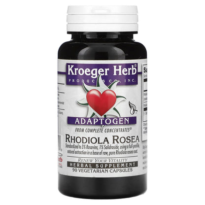 Kroeger Herb Co, Rhodiola Rosea, 90 Vegetarian Capsules