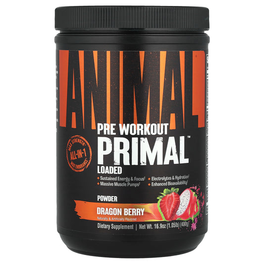 Animal, Pre Workout Primal™ Powder, Dragon Berry, 1.05 lb (480 g)