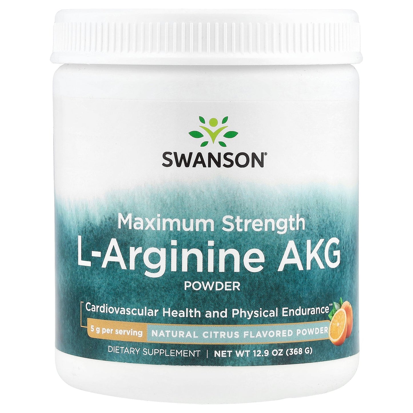 Swanson, Maximum Strength L-Arginine AKG Powder, Natural Citrus, 12.9 oz (368 g)