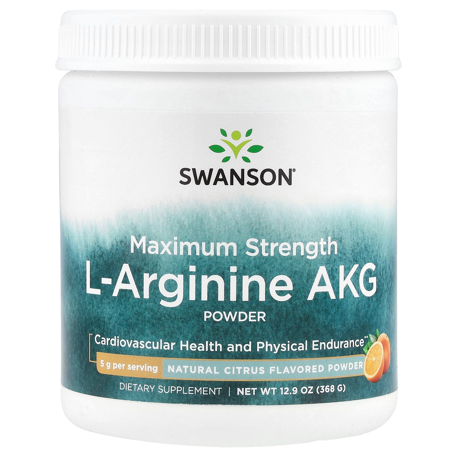 Swanson, Maximum Strength L-Arginine AKG Powder, Natural Citrus, 12.9 oz (368 g)