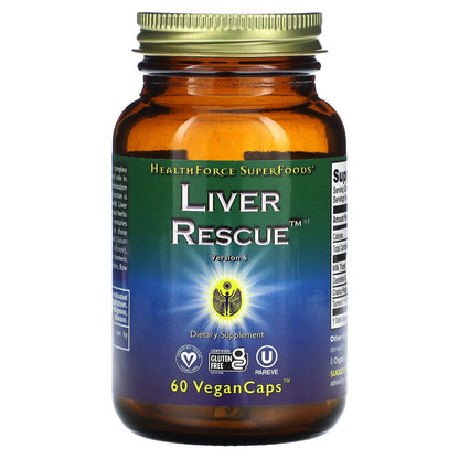 HealthForce Superfoods, Liver Rescue, Version 6, 60 Vegan Caps