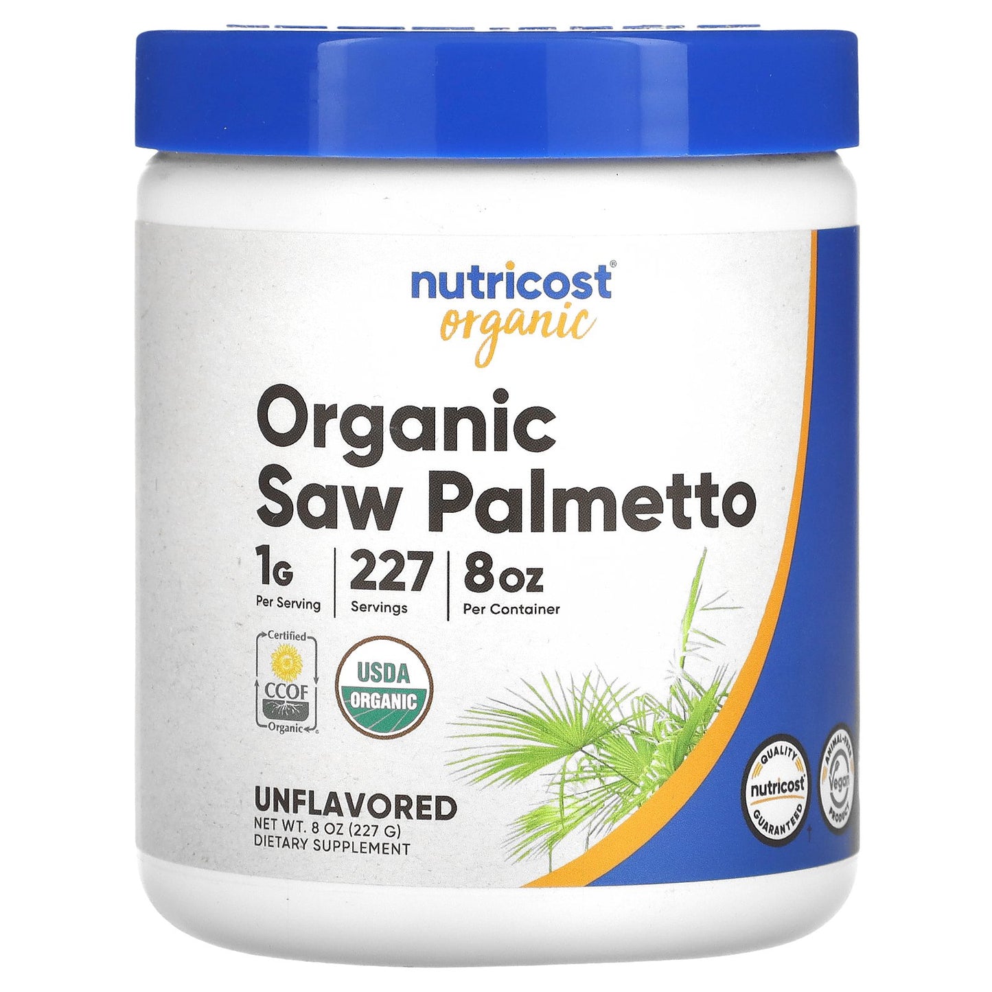 Nutricost, Organic Saw Palmetto, Unflavored, 8 oz (227 g)