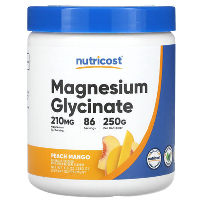 Nutricost, Magnesium Glycinate, Peach Mango, 8.8 oz (250 g)