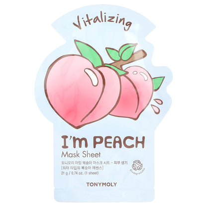 TonyMoly, I'm Peach, Vitalizing Beauty Mask Sheet, 1 Sheet, 0.74 oz (21 g)