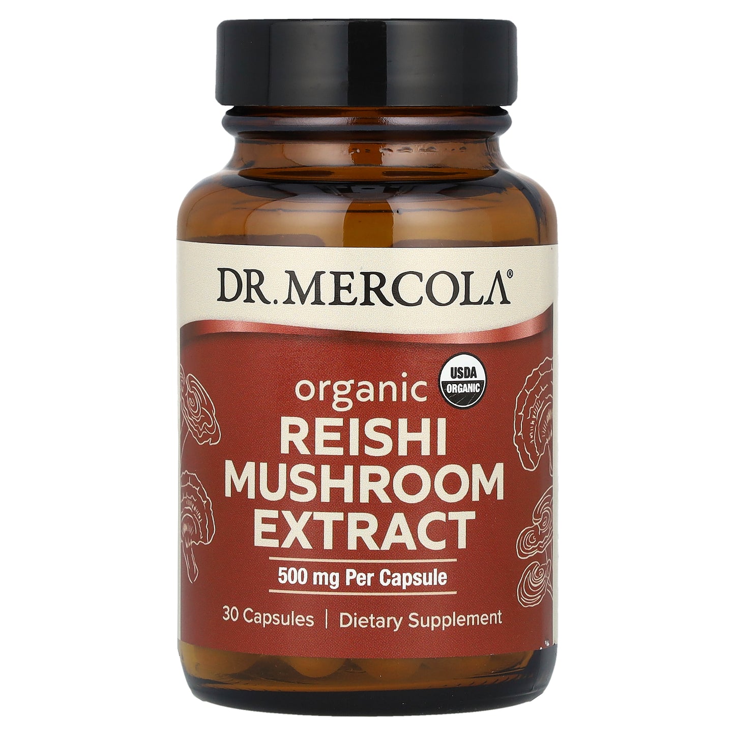 Dr. Mercola, Organic Reishi Mushroom Extract , 500 mg, 30 Capsules