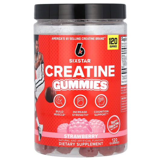 SIXSTAR, Creatine Gummies, Strawberry , 120 Gummies