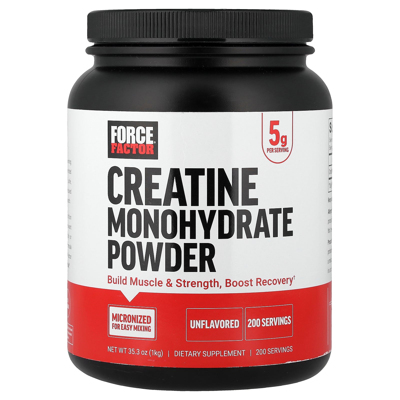 Force Factor, Creatine Monohydrate Powder, Unflavored, 35.3 oz (1 kg)