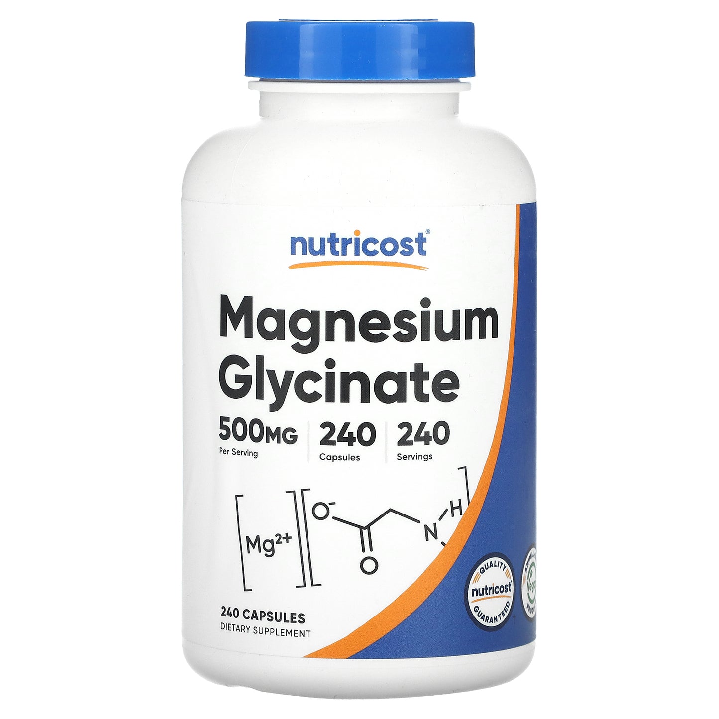 Nutricost, Magnesium Glycinate, 500 mg, 240 Capsules