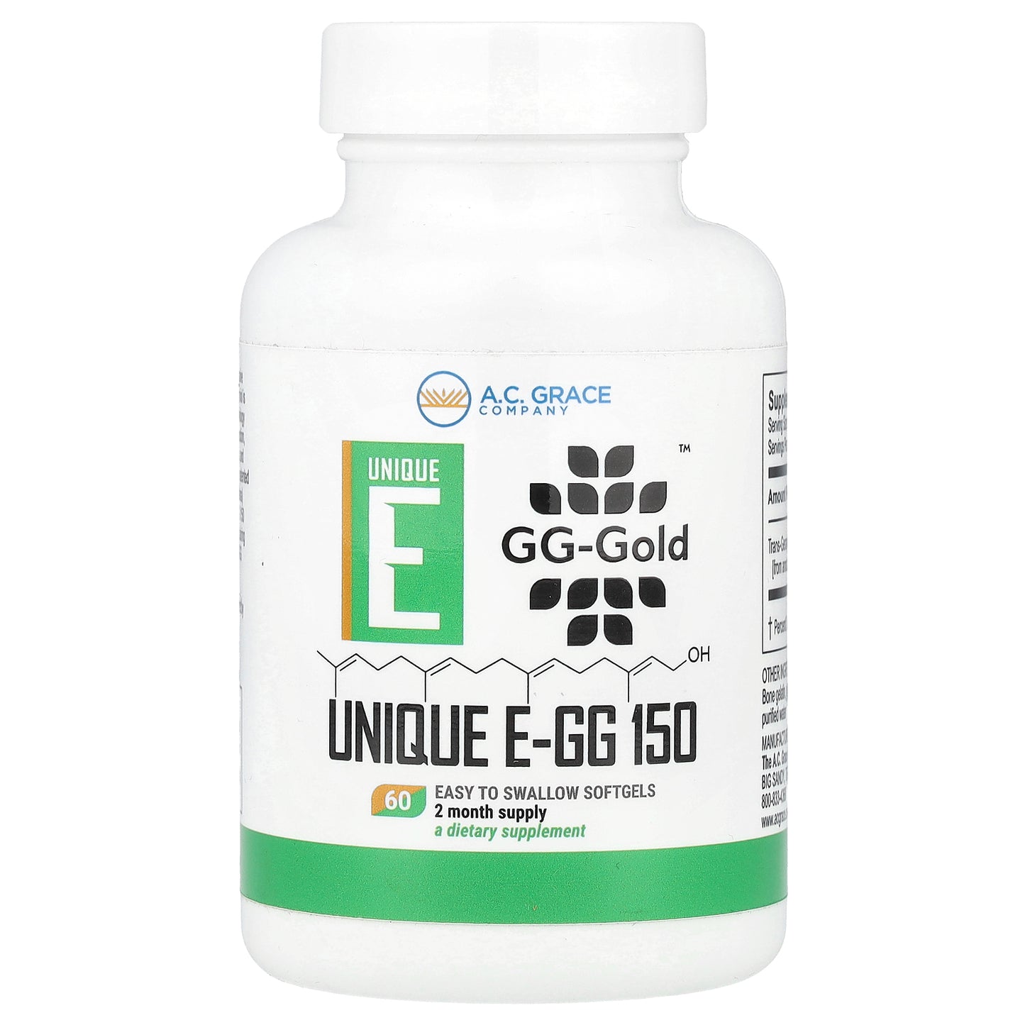 A.C. Grace Company, UNIQUE E-GG 150, 150 mg, 60 Easy To Swallow Softgels