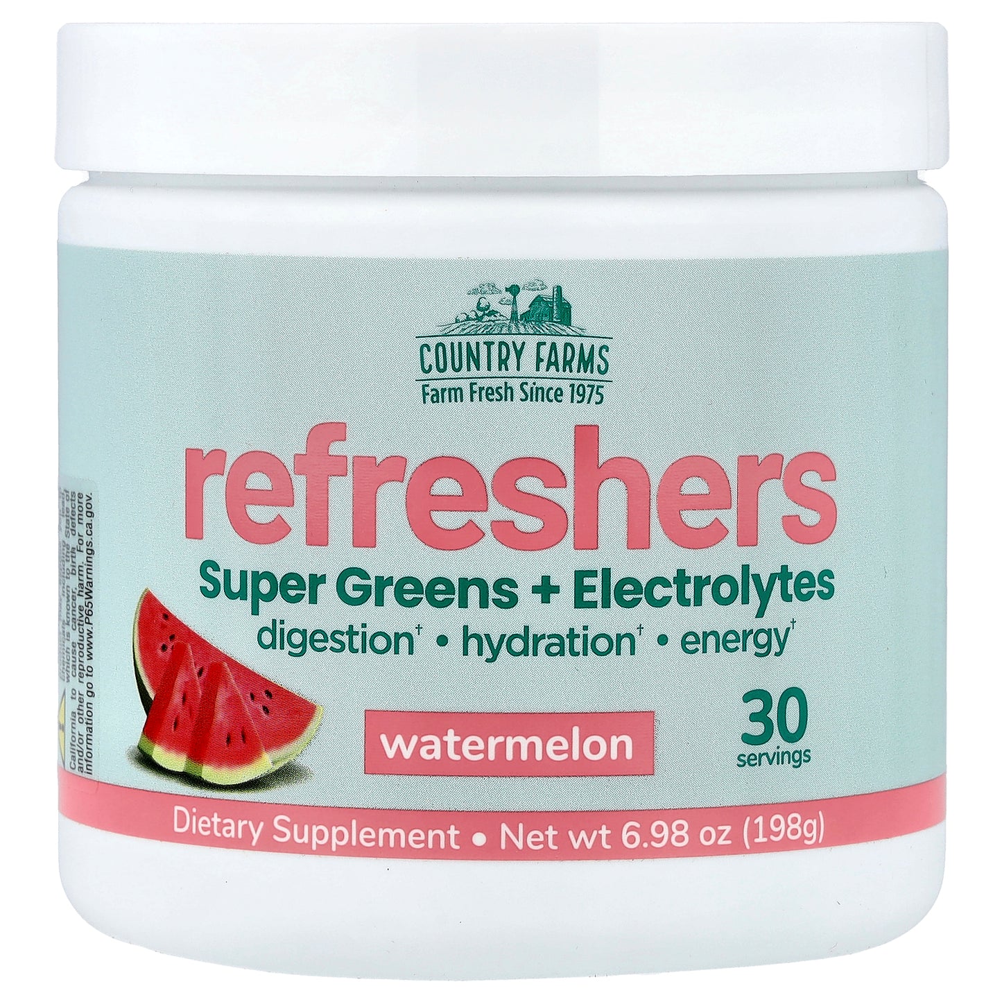 Country Farms, Refreshers, Super Greens + Electrolytes, Watermelon, 6.98 oz (198 g)
