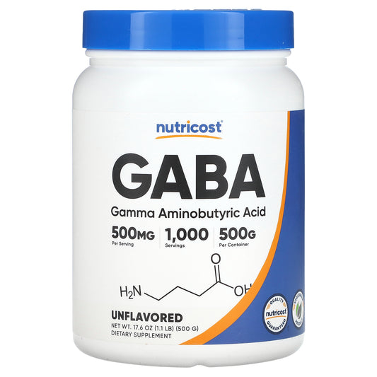 Nutricost, GABA, Unflavored, 17.6 oz (500 g)
