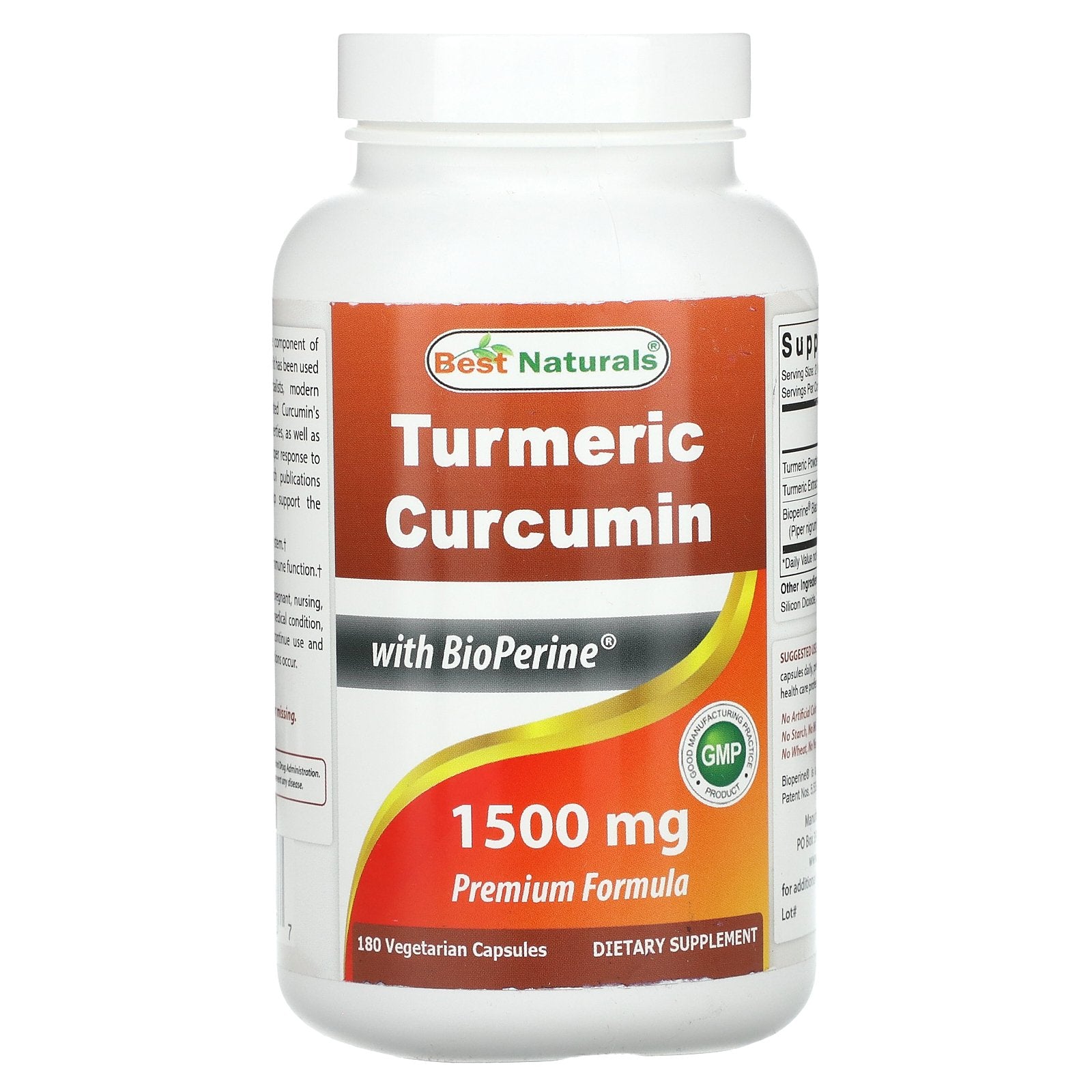 Best Naturals, Turmeric Curcumin, 180 Vegetarian Capsules