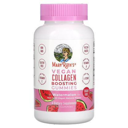 MaryRuth's, Vegan Collagen Boosting Gummies, Watermelon, 90 Gummies