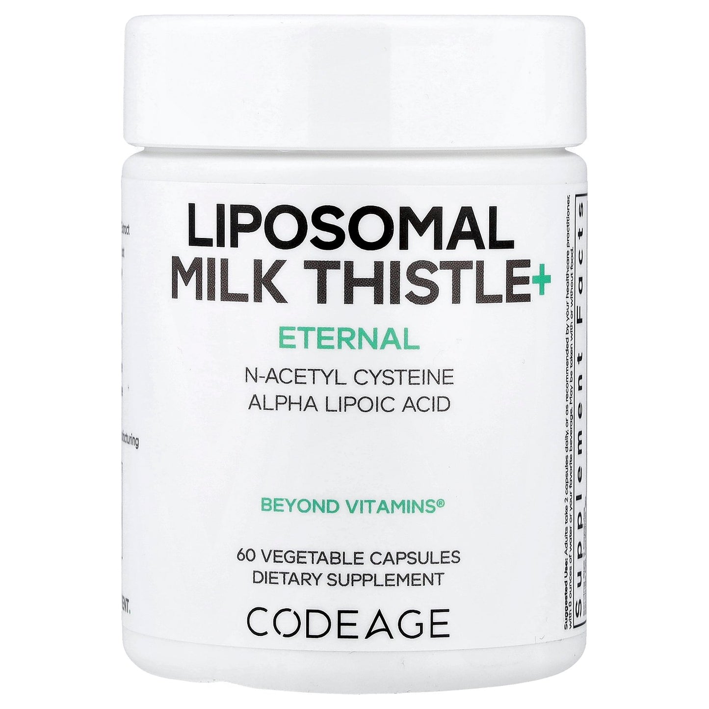 Codeage, Eternal, Liposomal Milk Thistle+, 60 Vegetable Capsules