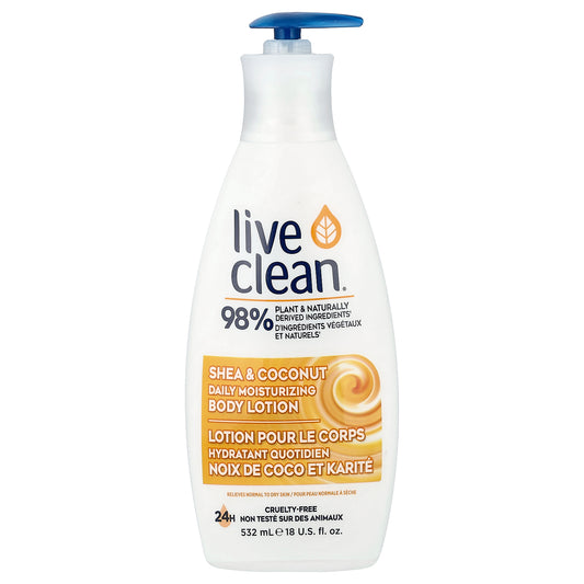 Live Clean, Daily Moisturizing Body Lotion, Shea & Coconut, 18 fl oz (532 ml)
