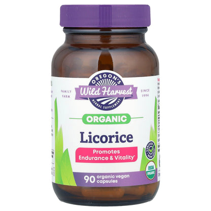 Oregon's Wild Harvest, Organic Licorice, 90 Organic Vegan Capsules (450 mg per Capsule)