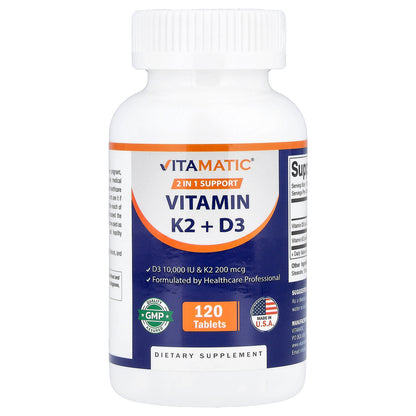 Vitamatic, Vitamin K2 + D3, 120 Tablets