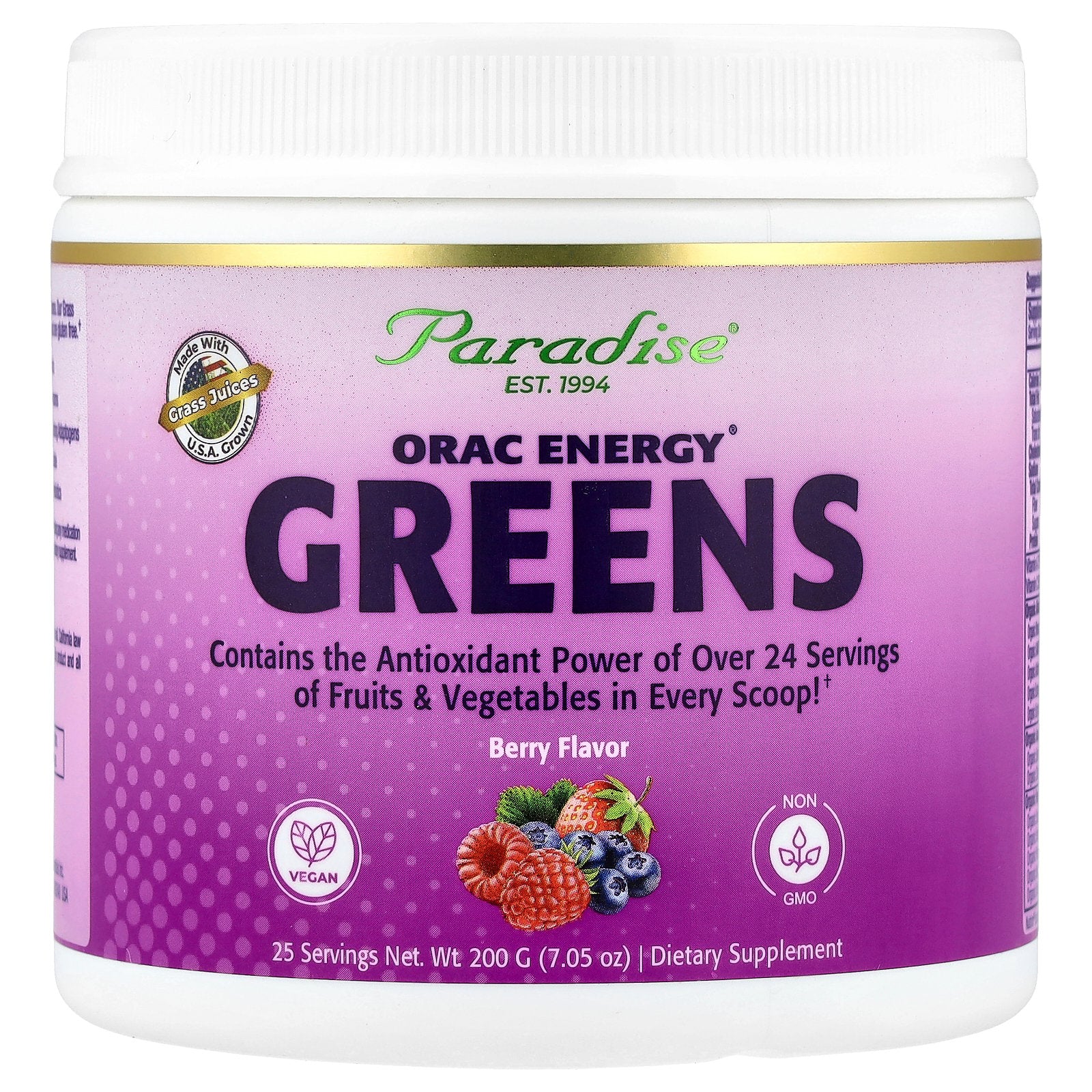Paradise Herbs, ORAC Energy® Greens, Berry, 7.05 oz (200 g)