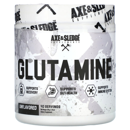 Axe & Sledge Supplements, Basics, Glutamine, Unflavored, 5,000 mg , 7.05 oz (200 g)