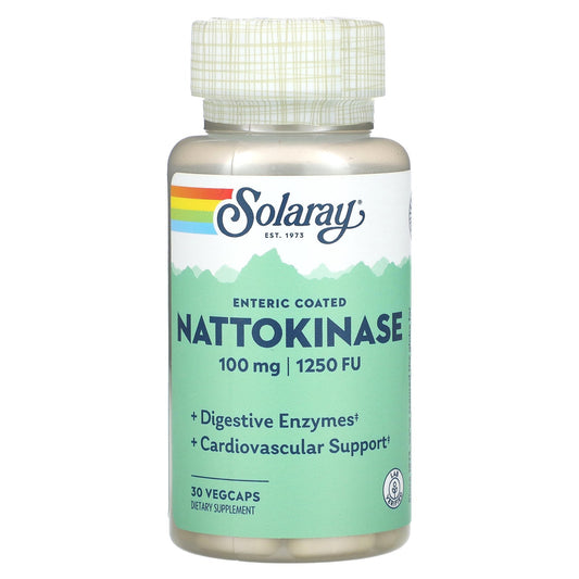 Solaray, Nattokinase, 100 mg, 1,250 FU, 30 VegCaps