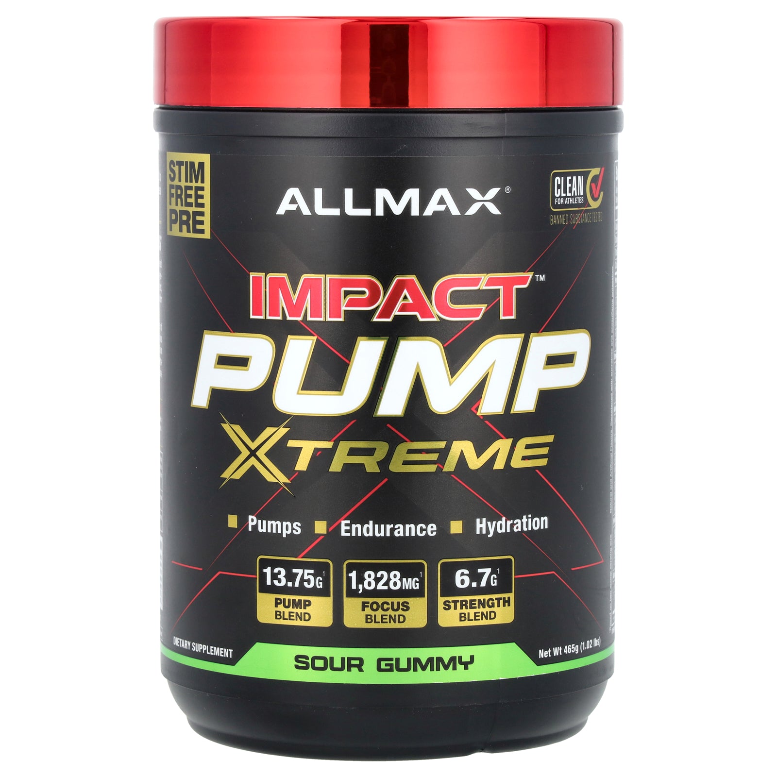 ALLMAX, IMPACT™ PUMP XTREME, Sour Gummy, 1.02 lbs (465 g)