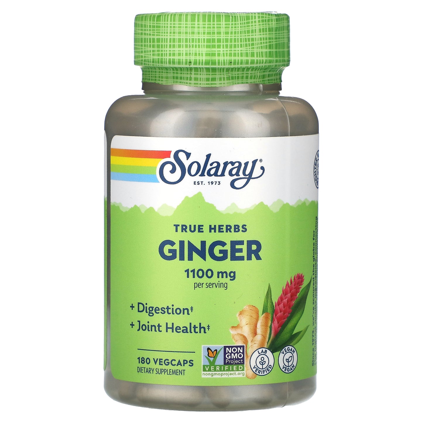 Solaray, True Herbs, Ginger, 1,100 mg, 180 VegCaps (550 mg per Capsule)