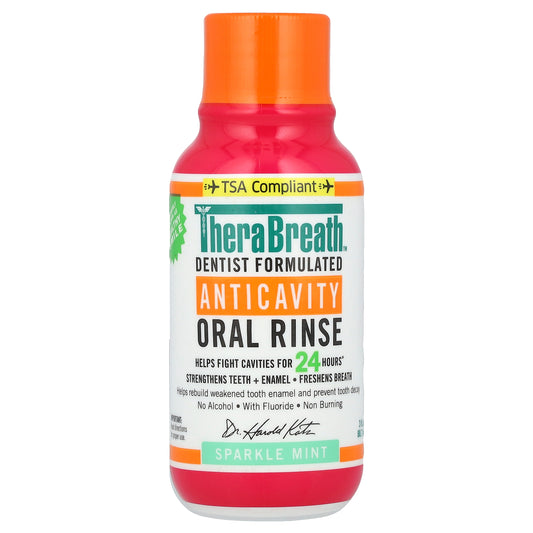 TheraBreath, Anticavity Oral Rinse, Sparkle Mint, 3 fl oz (88.7 ml)