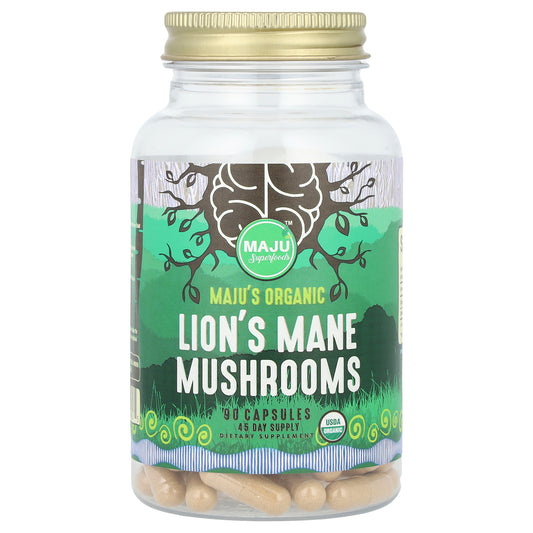 Maju Superfoods, Organic Lion's Mane Mushroom, 90 Capsules