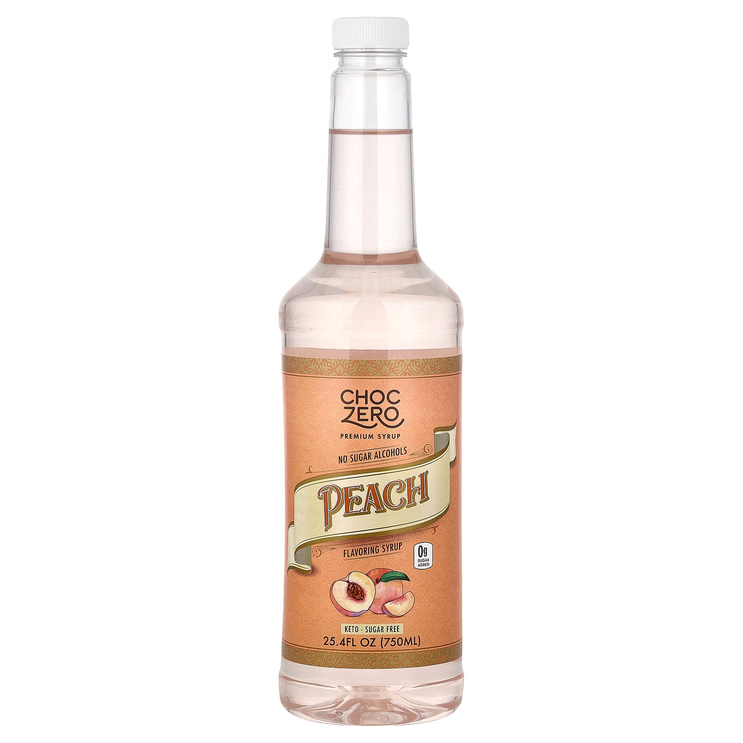 ChocZero, Premium Syrup, Peach, Sugar Free, 25.4 fl oz (750 ml)