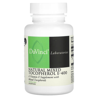 DaVinci Laboratories, Natural Mixed Tocopherol E-400, 60 Softgels