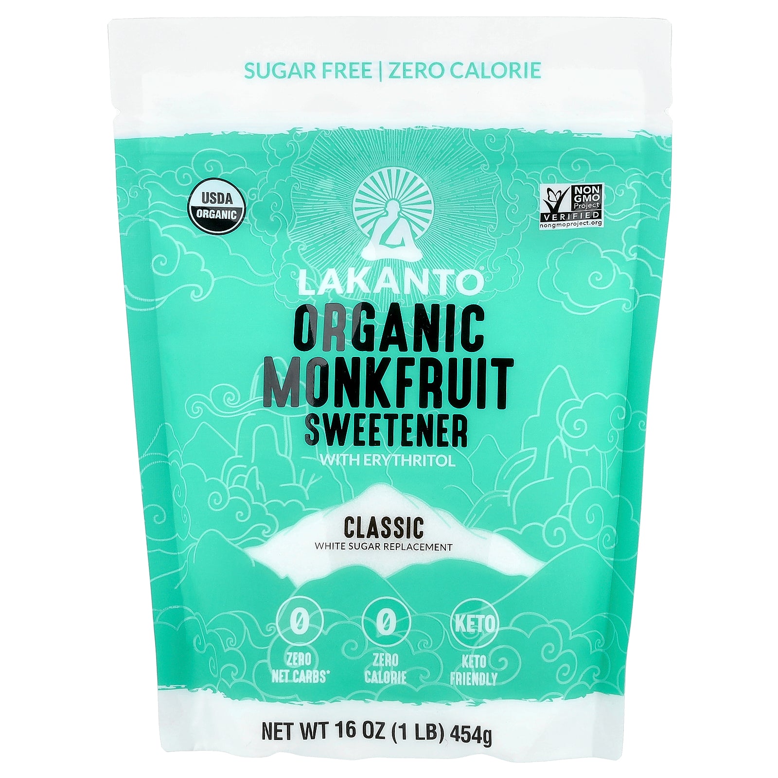 Lakanto, Organic Monkfruit Sweetener, 1 lb (454 g)