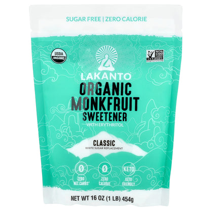 Lakanto, Organic Monkfruit Sweetener, 1 lb (454 g)