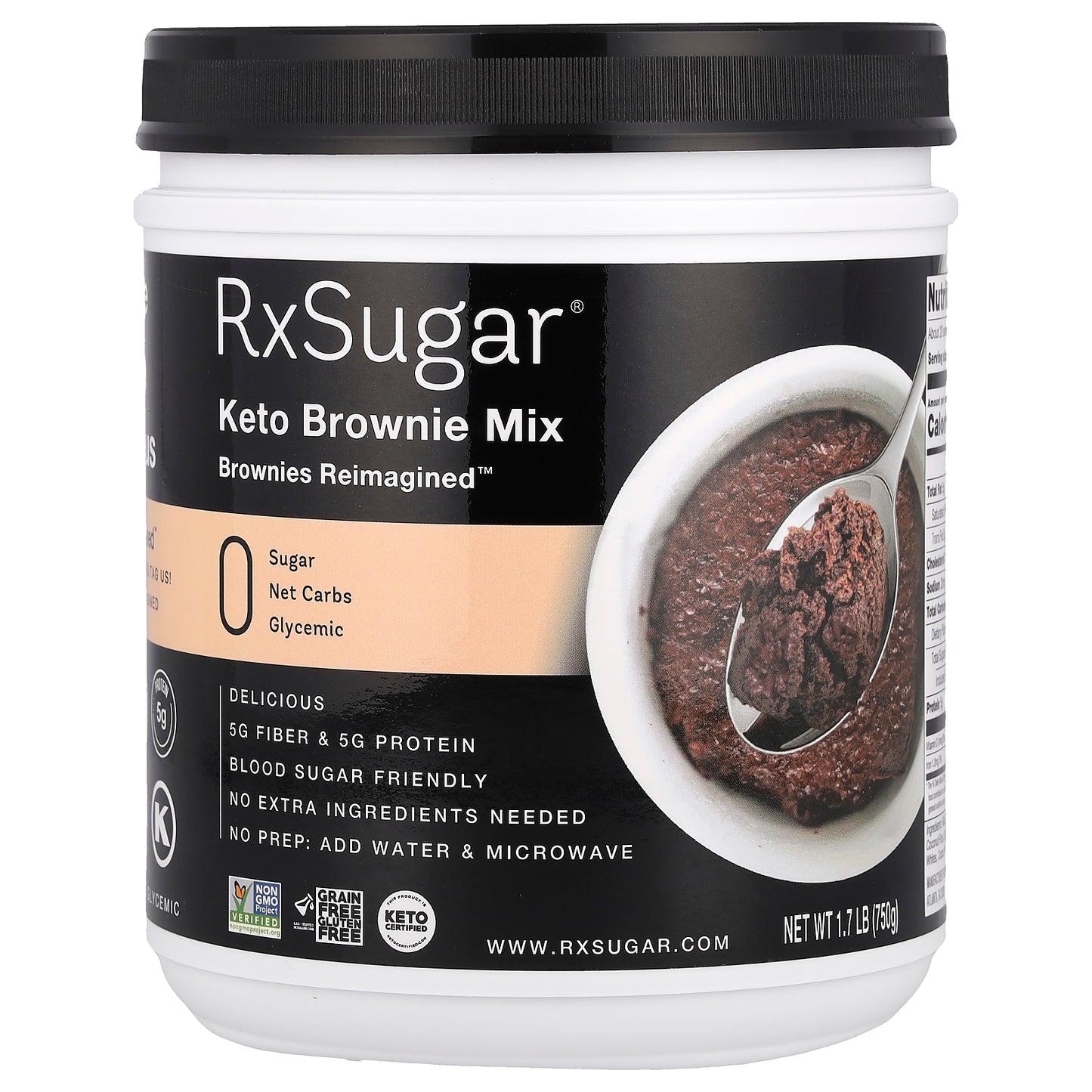 RxSugar, Keto Brownie Mix, 1.7 lb (750 g)