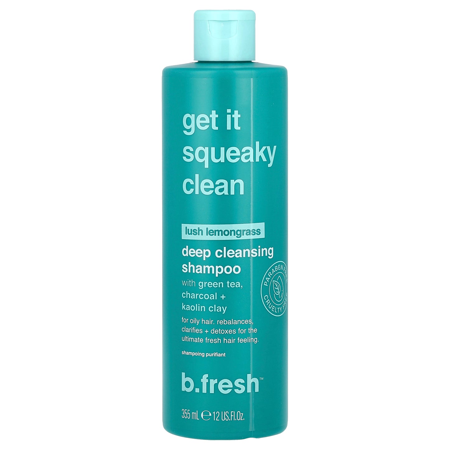 b.fresh, Get It Squeaky Clean, Deep Cleansing Shampoo, For Oily Hair, Lush Lemongrass, 12 fl oz (355 ml)