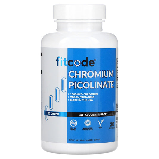 fitcode, Chromium Picolinate, 1,000 mcg, 30 Veggie Capsules