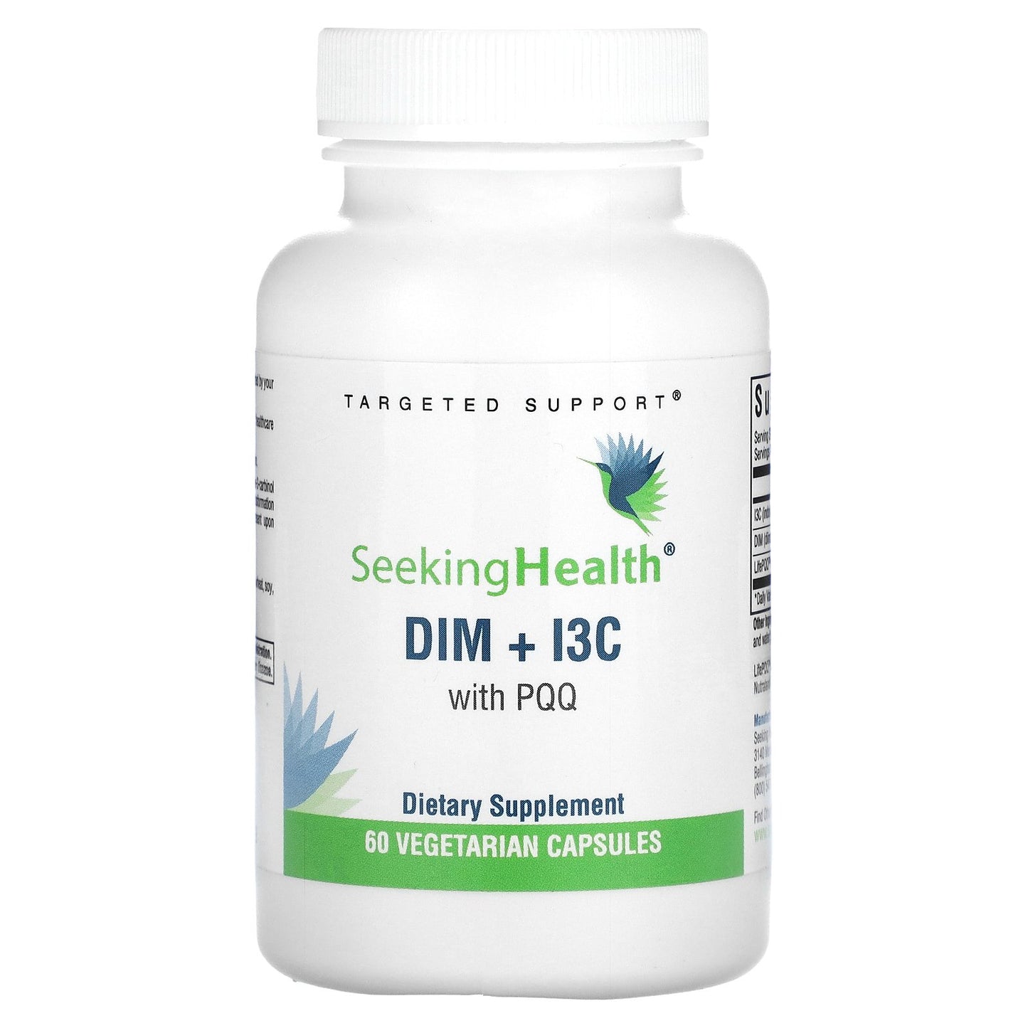 Seeking Health, DIM + I3C with PQQ, 60 Vegetarian Capsules