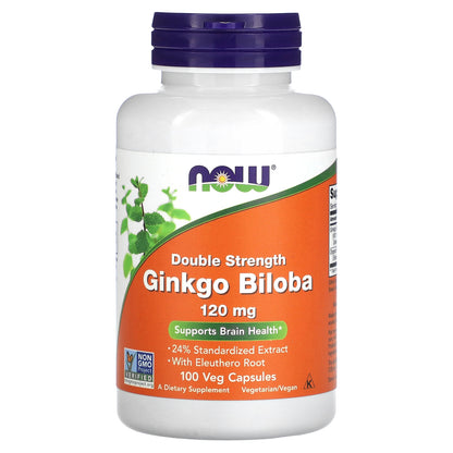 NOW Foods, Ginkgo Biloba, 120 mg, 100 Veg Capsules