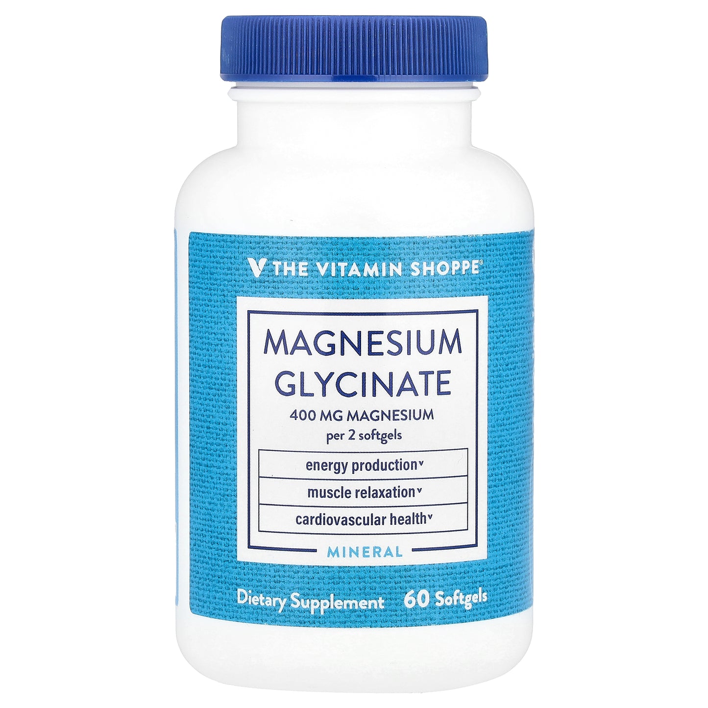 The Vitamin Shoppe, Magnesium Glycinate, 400 mg, 60 Softgels (200 mg Per Softgel)