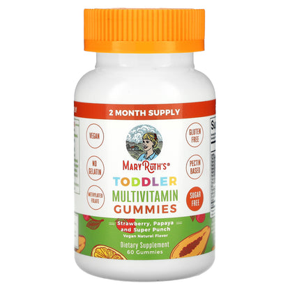 MaryRuth's, Toddler, Multivitamin Gummies, Strawberry, Papaya and Super Punch, 60 Gummies