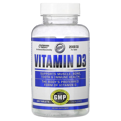 Hi Tech Pharmaceuticals, Vitamin D3, 2,000 IU, 100 Tablets