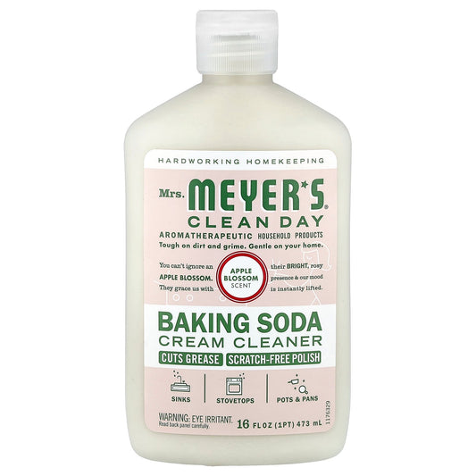 Mrs. Meyers Clean Day, Baking Soda Cream Cleanser, Apple Blossom, 16 fl oz (473 ml)