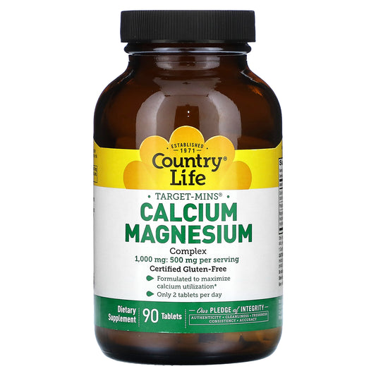 Country Life, Target-Mins, Calcium Magnesium Complex, 90 Tablets