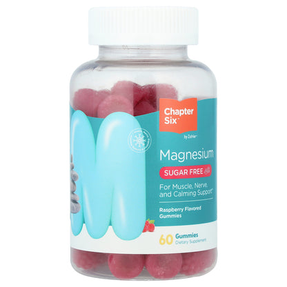 Chapter Six, Magnesium Gummies, Sugar Free, Raspberry, 60 Gummies (100 mg per Gummy)