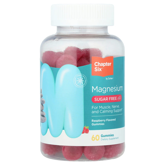Chapter Six, Magnesium Gummies, Sugar Free, Raspberry, 60 Gummies (100 mg per Gummy)