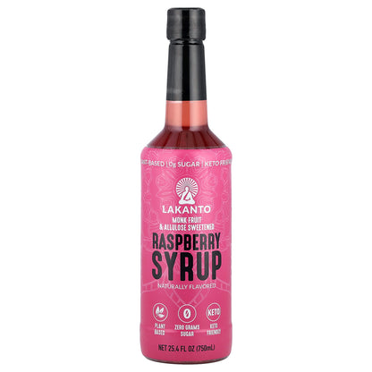 Lakanto, Raspberry Syrup, 25.4 fl oz (750 ml)