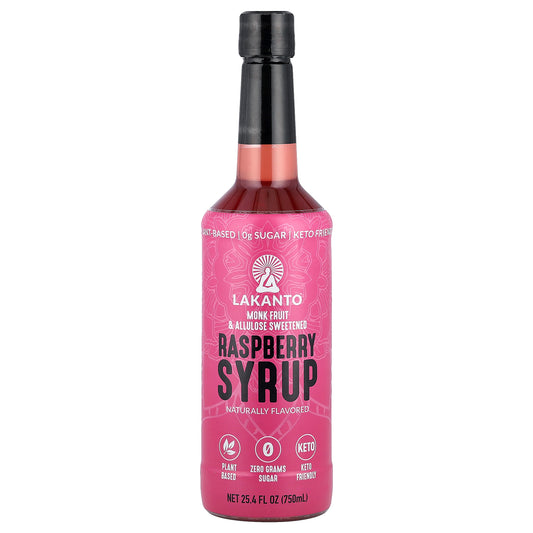 Lakanto, Raspberry Syrup, 25.4 fl oz (750 ml)