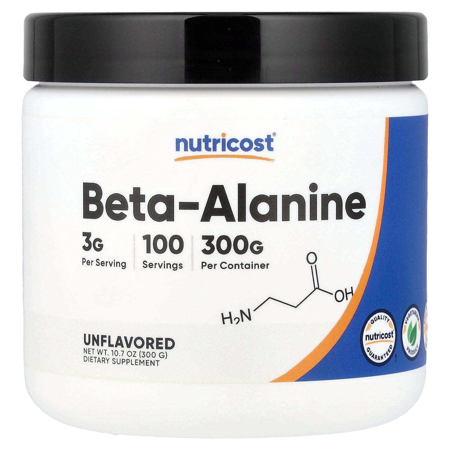 Nutricost, Beta Alanine, Unflavored, 10.7 oz (300 g)